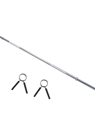 Barra Recta 25mm 120cm Bywell Con Seguros Para Ejercicio