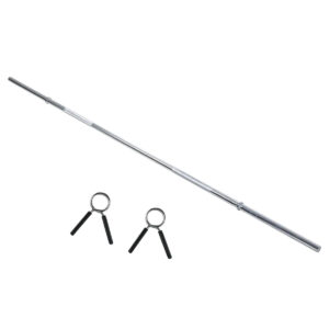 Barra Recta 25mm 120cm Bywell Con Seguros Para Ejercicio