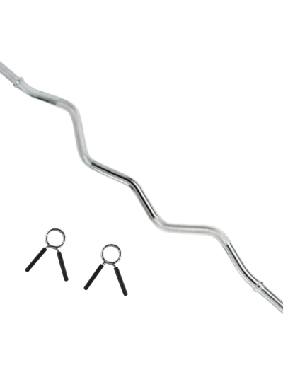 Barra Z Curva Bywell 25mm Con Seguros Gym 120cm