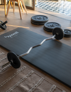 Barra Z Curva Bywell 25mm Con Seguros Gym 120cm