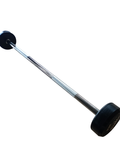 Barra Recta Bywell Con Peso Integrado 30lb Color Negro