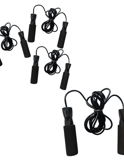 Pack 4pz Cuerda Para Saltar Bywell Con Antideslizantes Negro