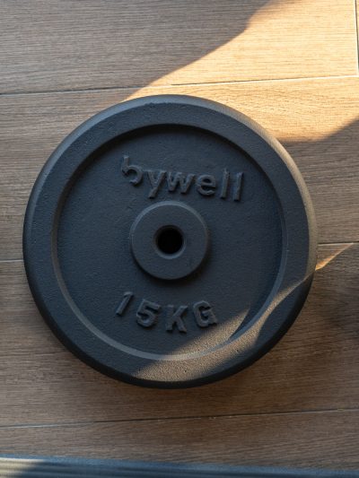 Disco de peso con recubrimiento de polvo negro de 15kg