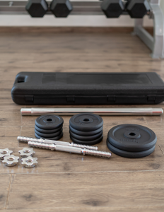 Kit De Mancuernas 30kg Ajustables 17pz Bywell Negro Negro