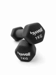 Par De Mancuernas Bywell 1kg Neopreno Gris Ejercicio — Musculación | Bywell