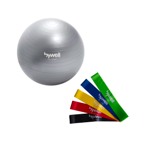 Pelota de Yoga 65cm + Bandas de Resistencia de Látex (5 niveles) — kits | Bywell