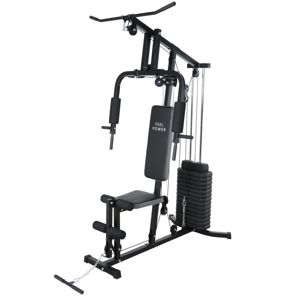 Estación Multifuncional de Gimnasio Bywell | Home Gym Completo con Banco Recto